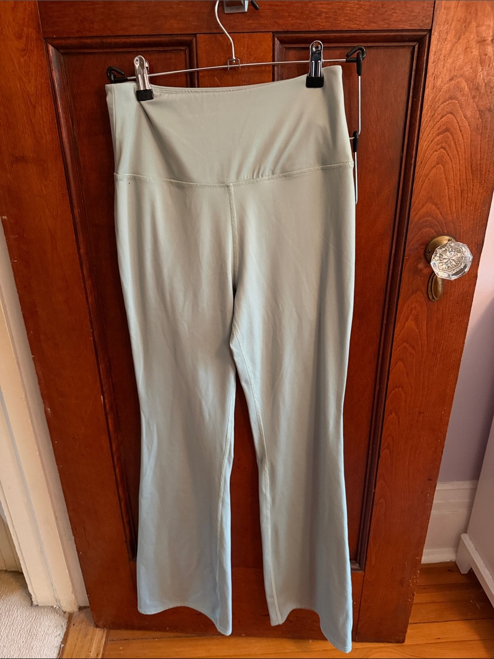 Madewell High-Rise Flare Leggings in Sage Green